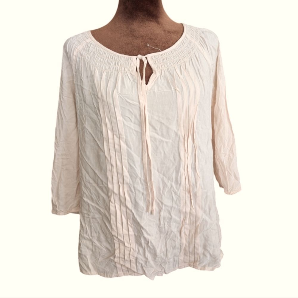 Light blush blouse 3/4 sleeves size S